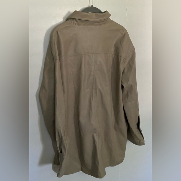 Bellivera Women’s Faux Leather Oversized Shacket, L - Picture 2 of 6